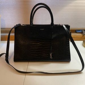 Yves Saint Laurent medium crocodile tote